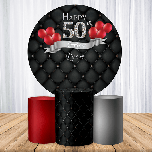 50th Birthday Round Backdrop-ubackdrop