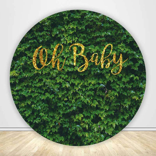 Gender Neutral Baby Shower Round Backdrop Cover-ubackdrop