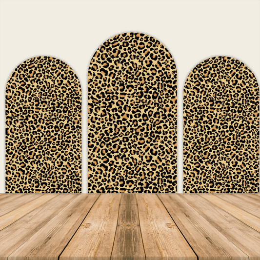 Leopard Inspired Birthday Party Decoration Chiara Backdrop Arched Wall Covers ONLY-ubackdrop