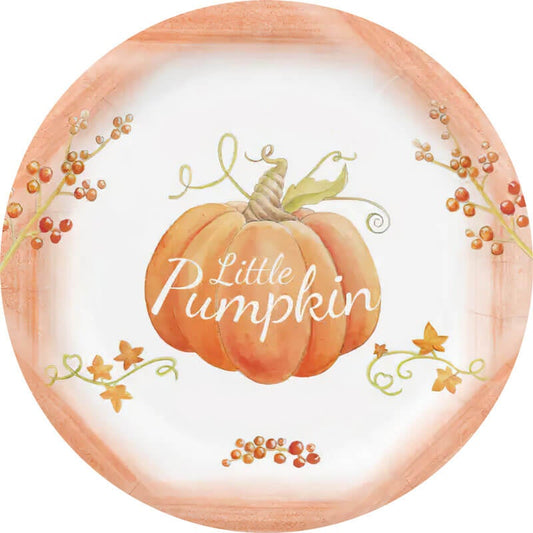 Little Pumpkin Baby Shower Round Backdrop-ubackdrop