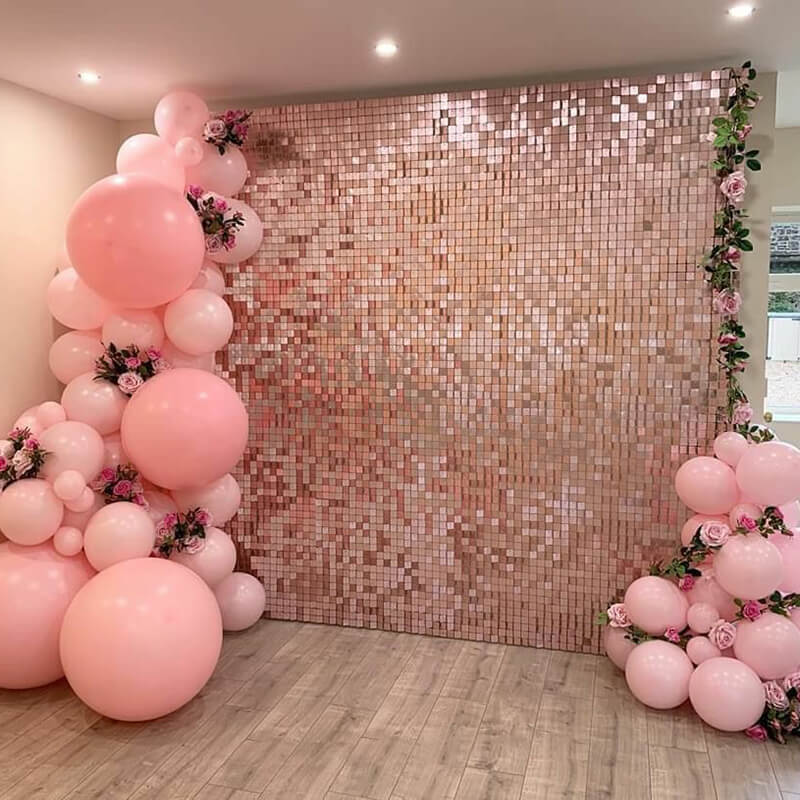 Rosegold Shimmer Wall Panels ¨C Easy Setup Wedding/Event/Theme Party Decorations-ubackdrop