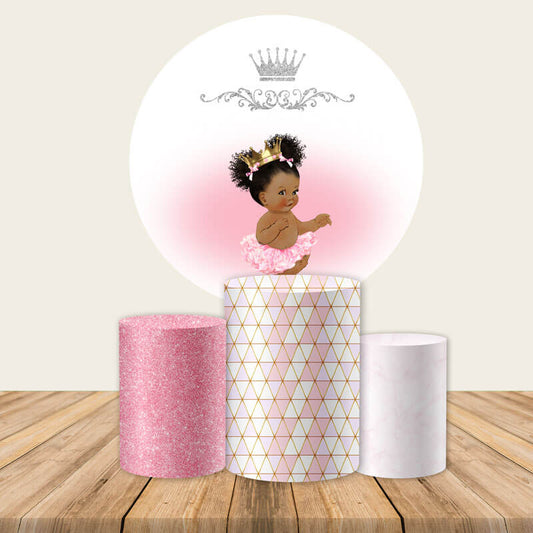 Royal Princess Baby Shower Round Backdrop-ubackdrop