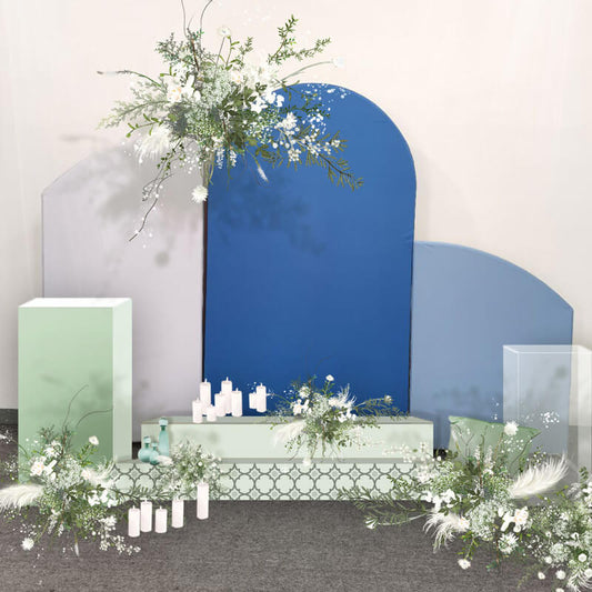 Blue & White Chiara Arch Backdrop for Event Decoration and Wedding Photography-ubackdrop