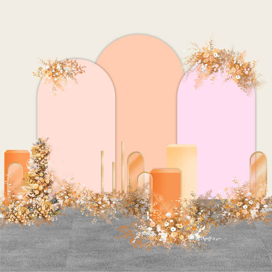 Light Pink Chiara Arch Backdrop for Event Decoration and Wedding Photography-ubackdrop