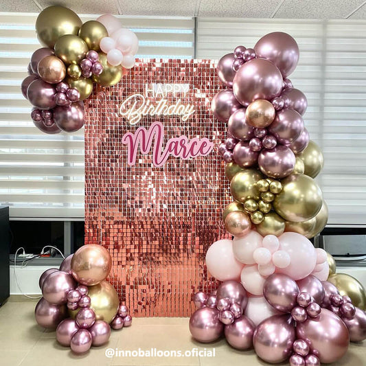 Rosegold Shimmer Wall Panels ¨C Easy Setup Wedding/Event/Theme Party Decorations-ubackdrop