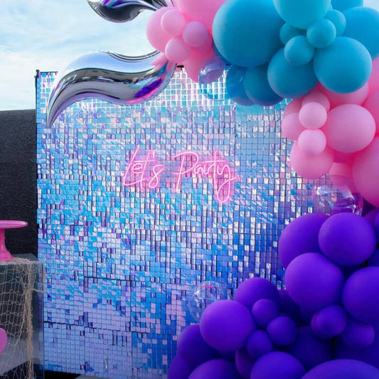 Rainbow Blue Shimmer Wall Panels ¨C Easy Setup Wedding/Event/Theme Party Decorations-ubackdrop