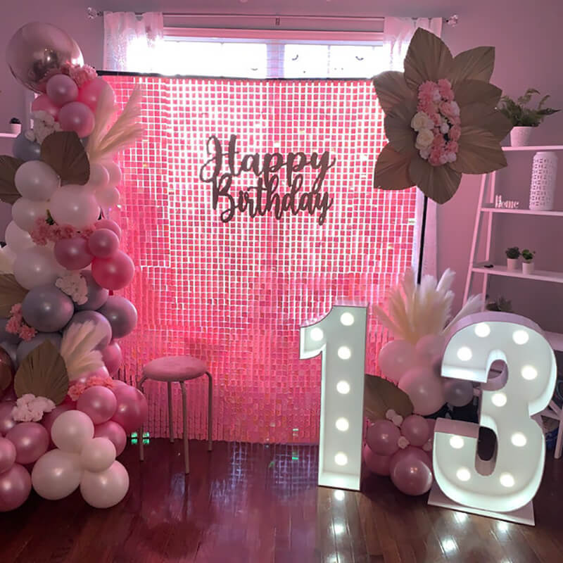 Gradient Pink Shimmer Wall Panels ¨C Easy Setup Wedding/Event/Theme Party Decorations-ubackdrop