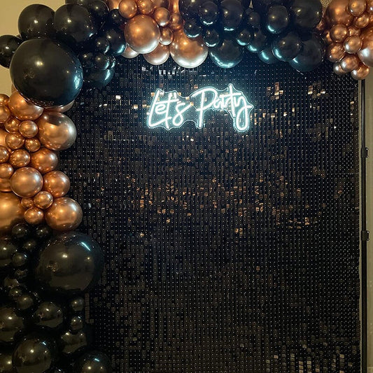 Black Shimmer Wall Panels ¨C Easy Setup Wedding/Event/Theme Party Decorations-ubackdrop