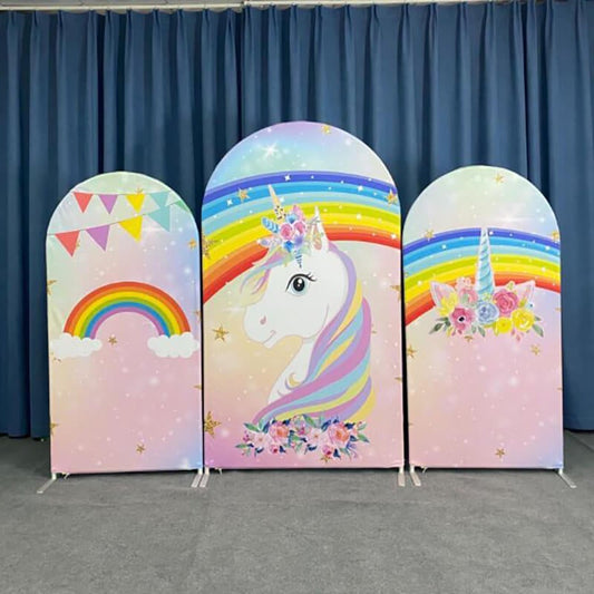 Unicorn Theme Birthday Party Decoration Chiara Backdrop Arched Wall Covers ONLY-ubackdrop