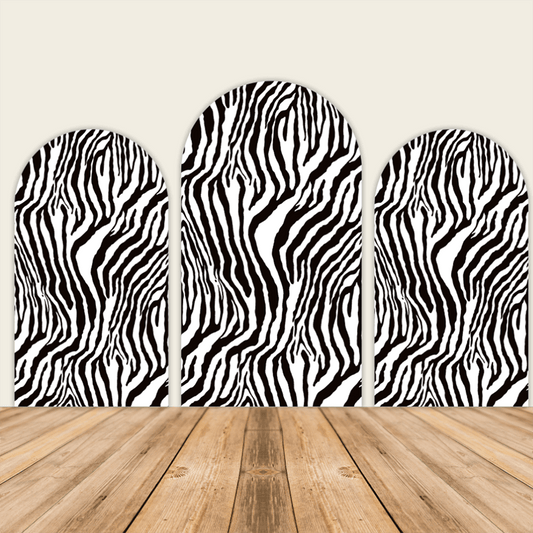 Zebra Inspired Birthday Party Decoration Chiara Backdrop Arched Wall Covers ONLY-ubackdrop